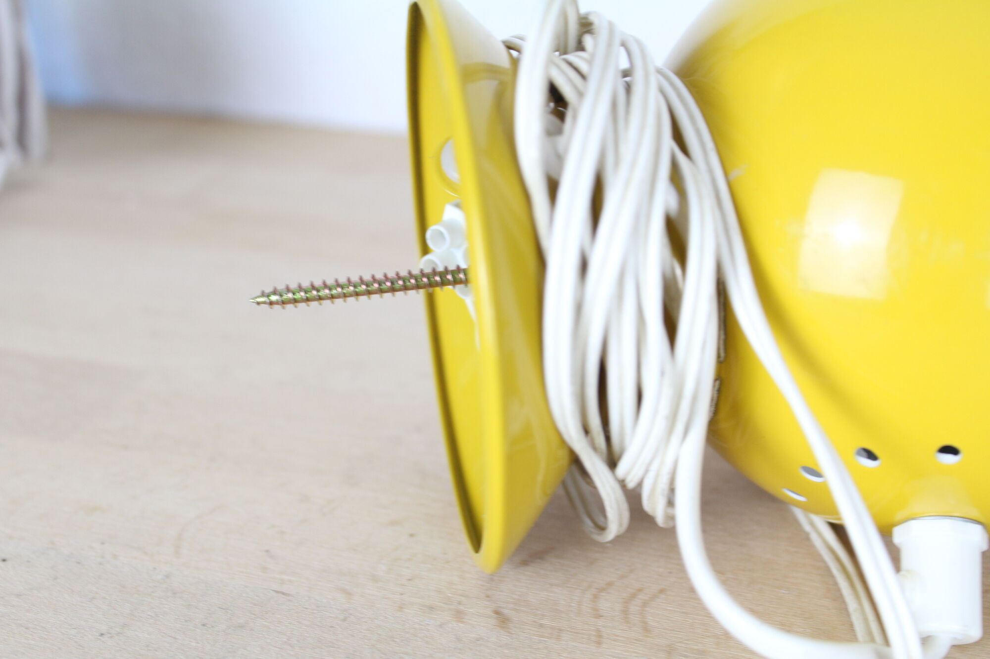 Abo Randers Danmark yellow metal spot lamp, ball, to lay or wall sconce