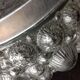 Round ceiling lamp in vintage bubbled glass 60s-70s