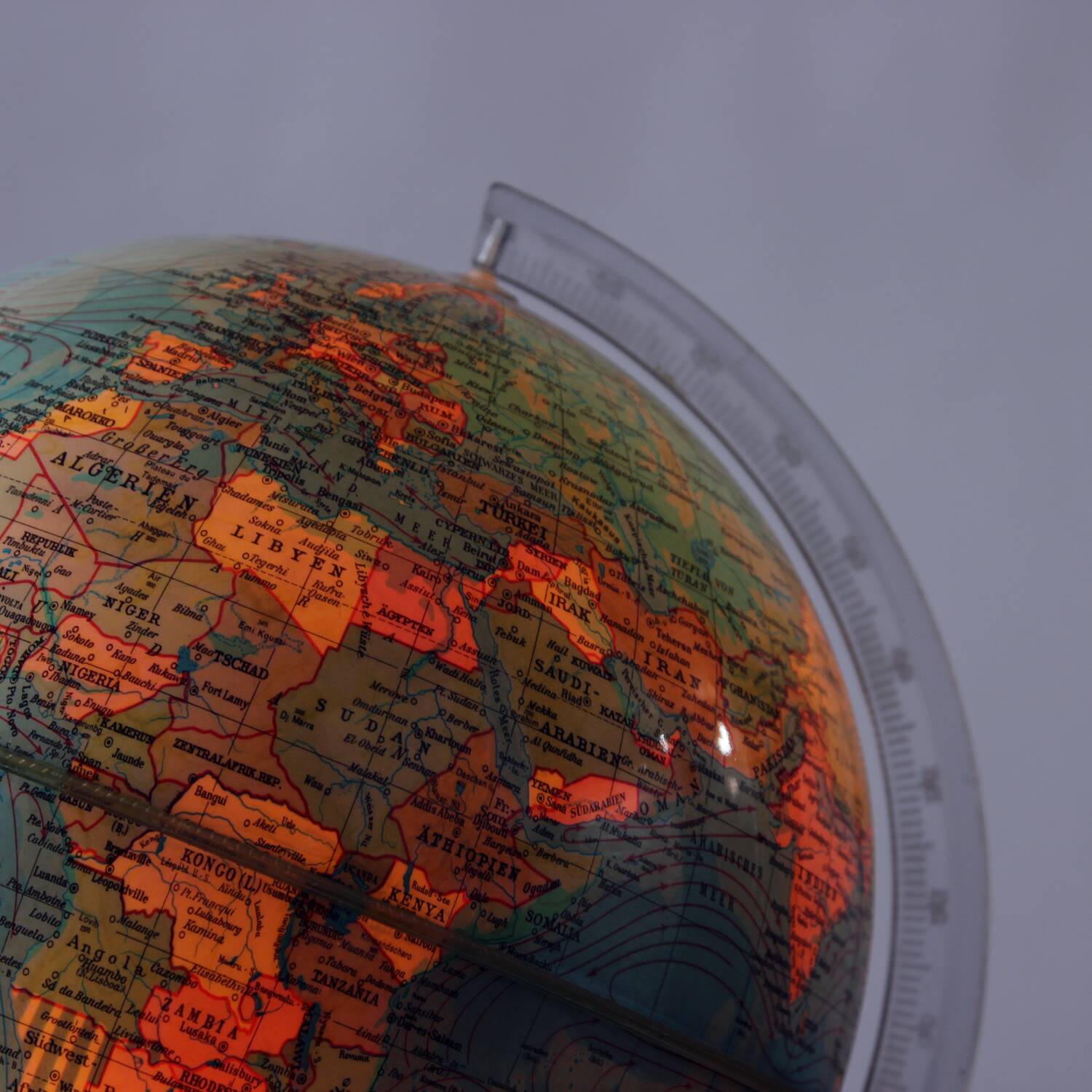 Illuminated plastic globe, Czechoslovakia 1960s