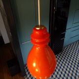 1970 orange glass pendant light