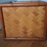 Cache pot, storage box in wood and rattan.