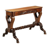 Small antique carved walnut table, Italy, mid-19th century.