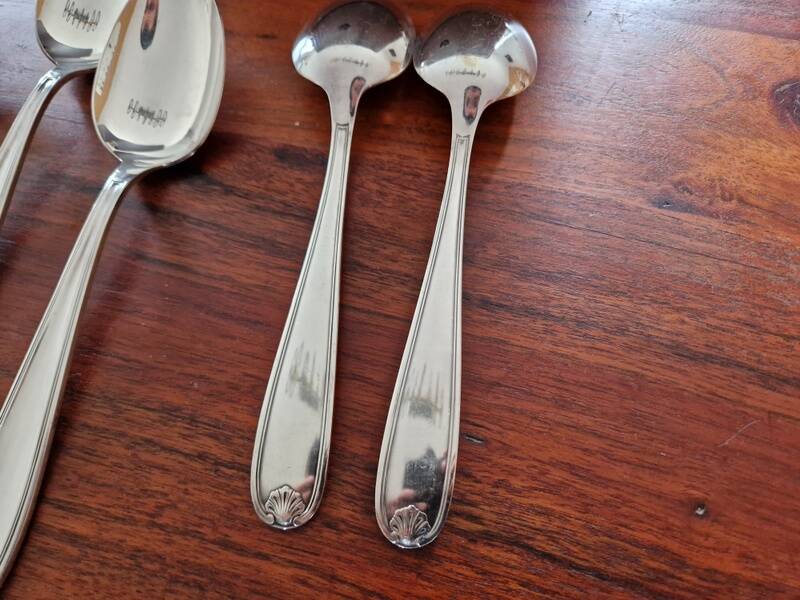 Christofle - Set of 11 Marot pattern silver-plated table spoons