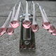 Pair of wall lamps spider drops pink Murano
