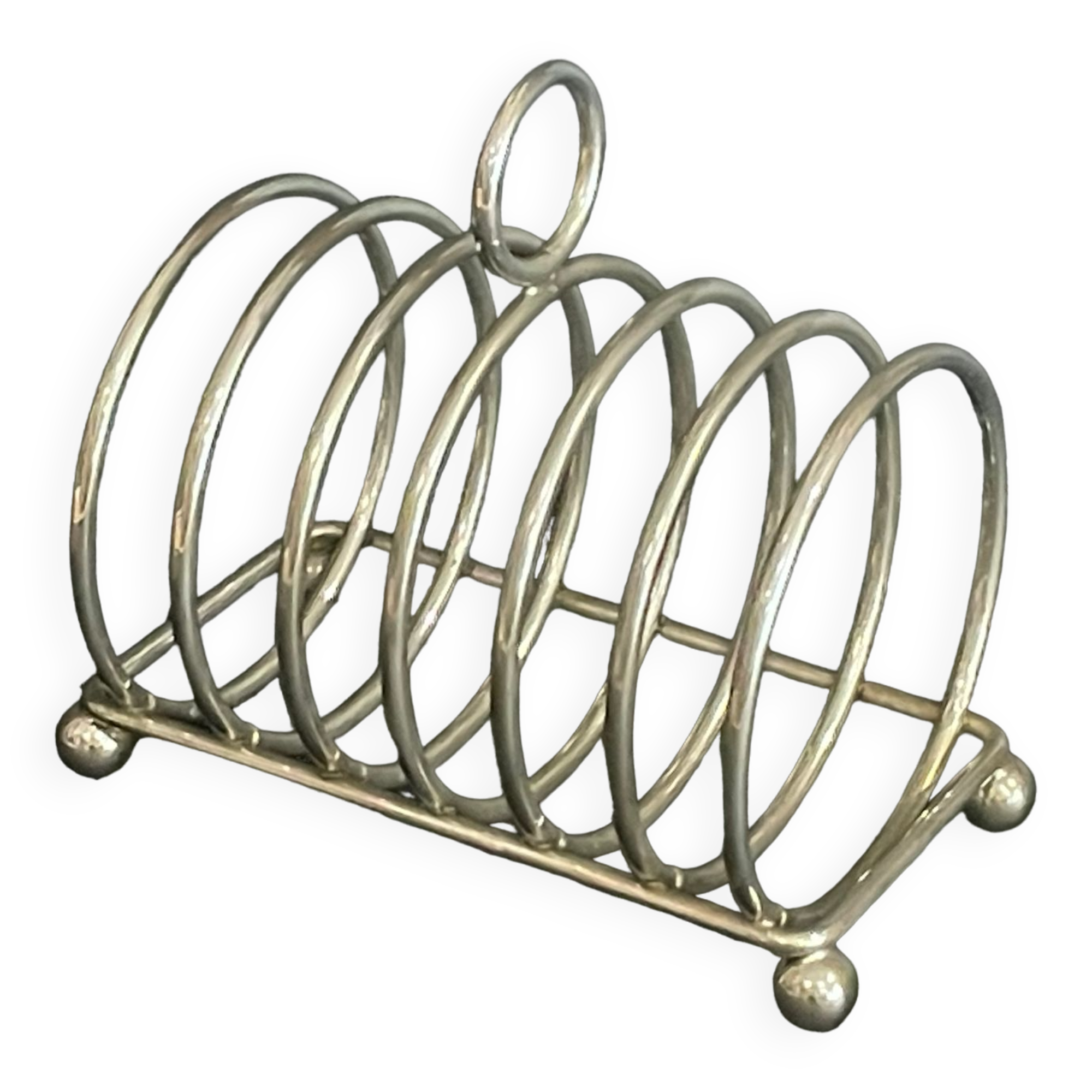 Toast holder in silver metal