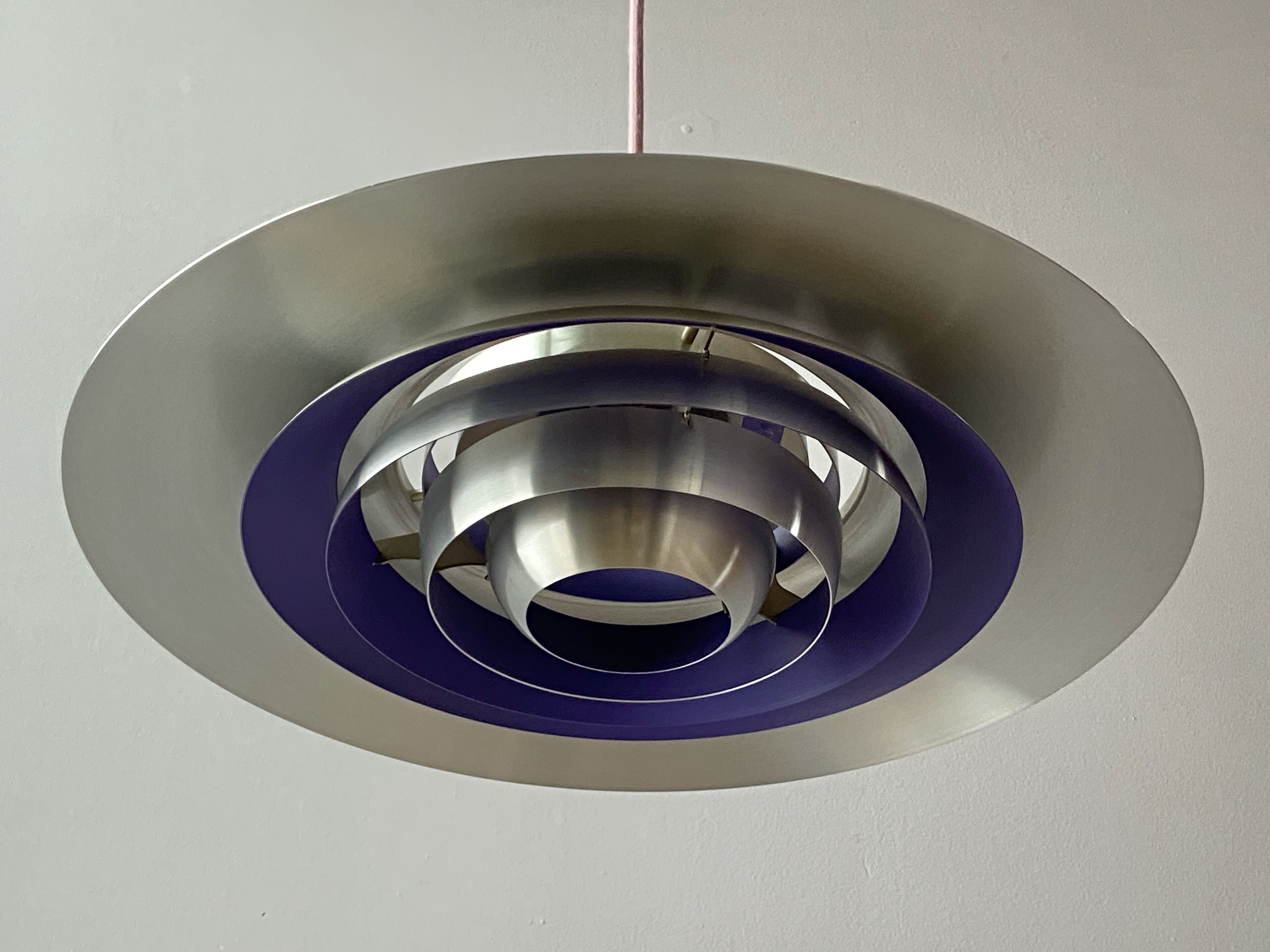 Silver Purple Preben Fabricius & Jørgen Kastholm Pendant Lamp Nordisk Solar