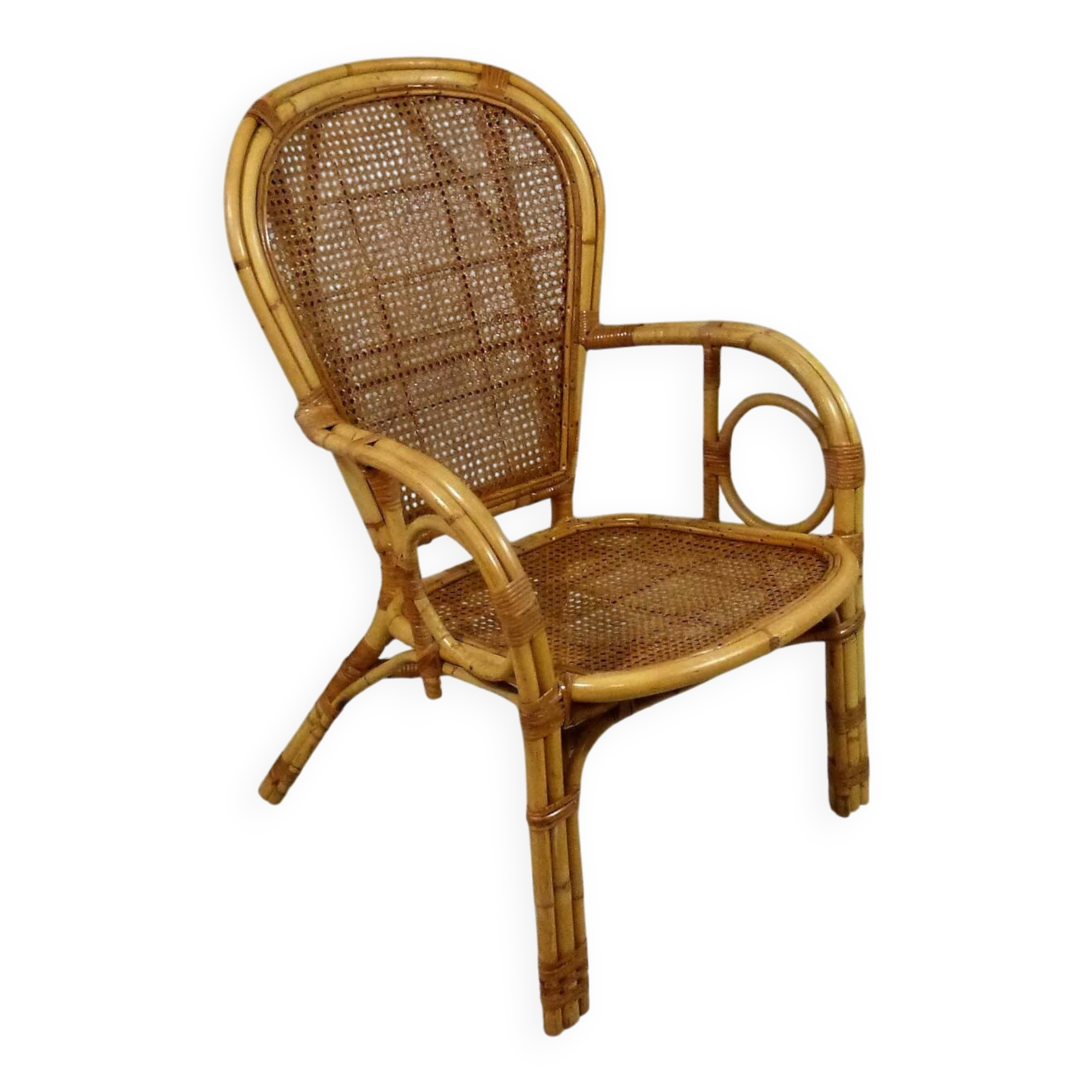 Italian rattan chair 1970's