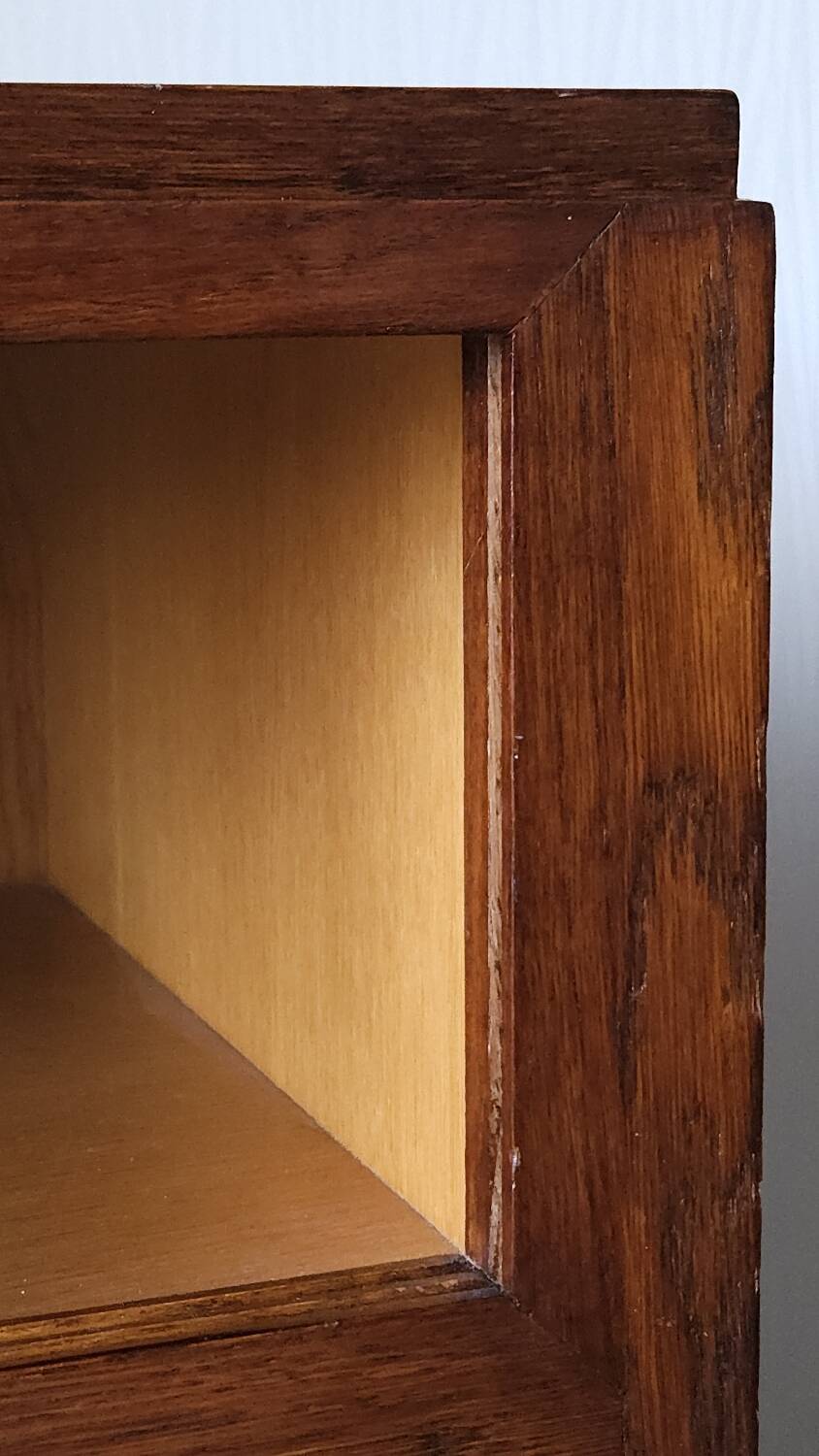 Low cabinet with compass feet, vintage oak