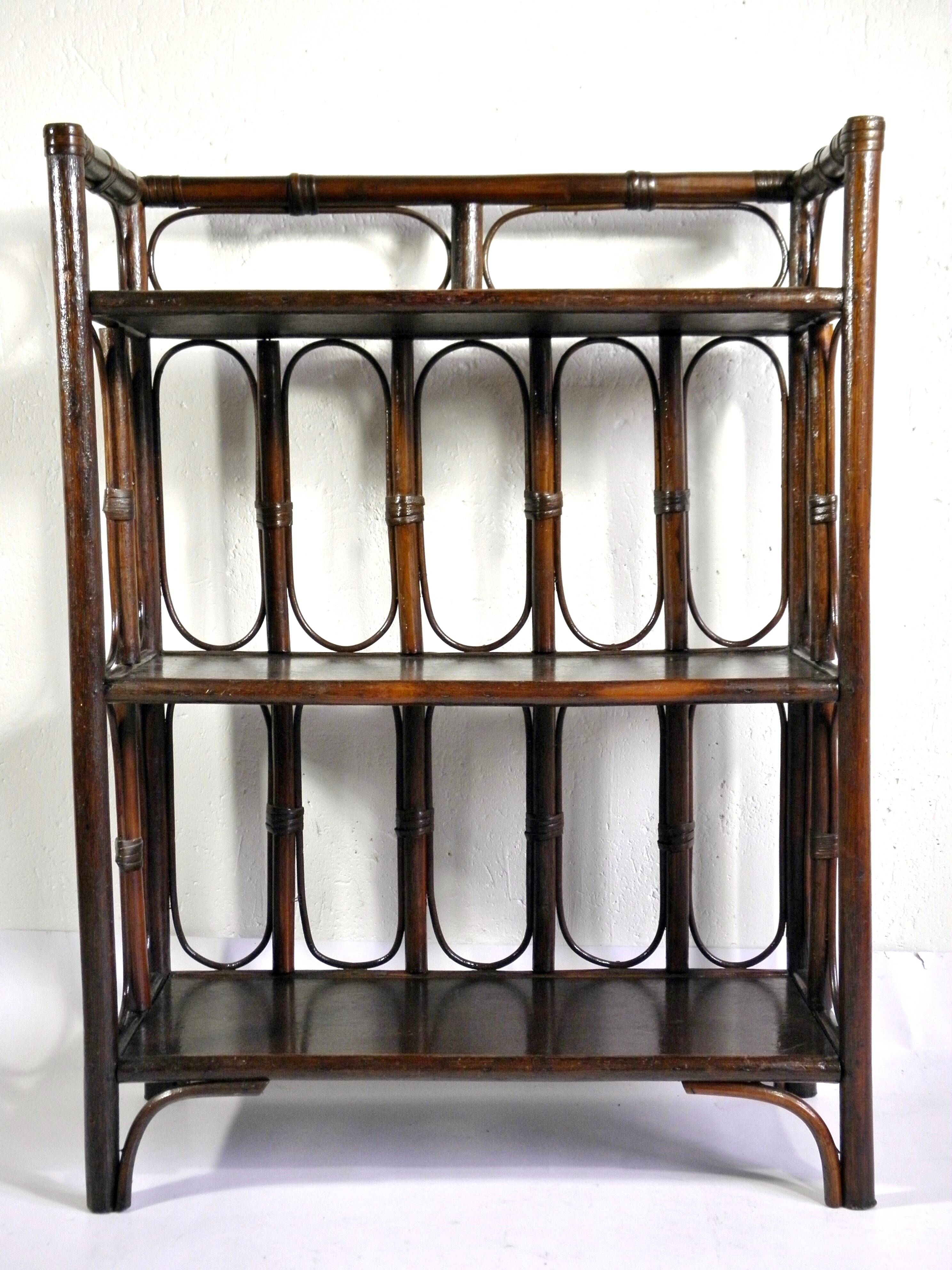 SHELF - BOOKCASE on legs in RATTAN