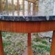 Empire style pedestal table with marble top