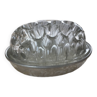 Complete flower pick in tin glass