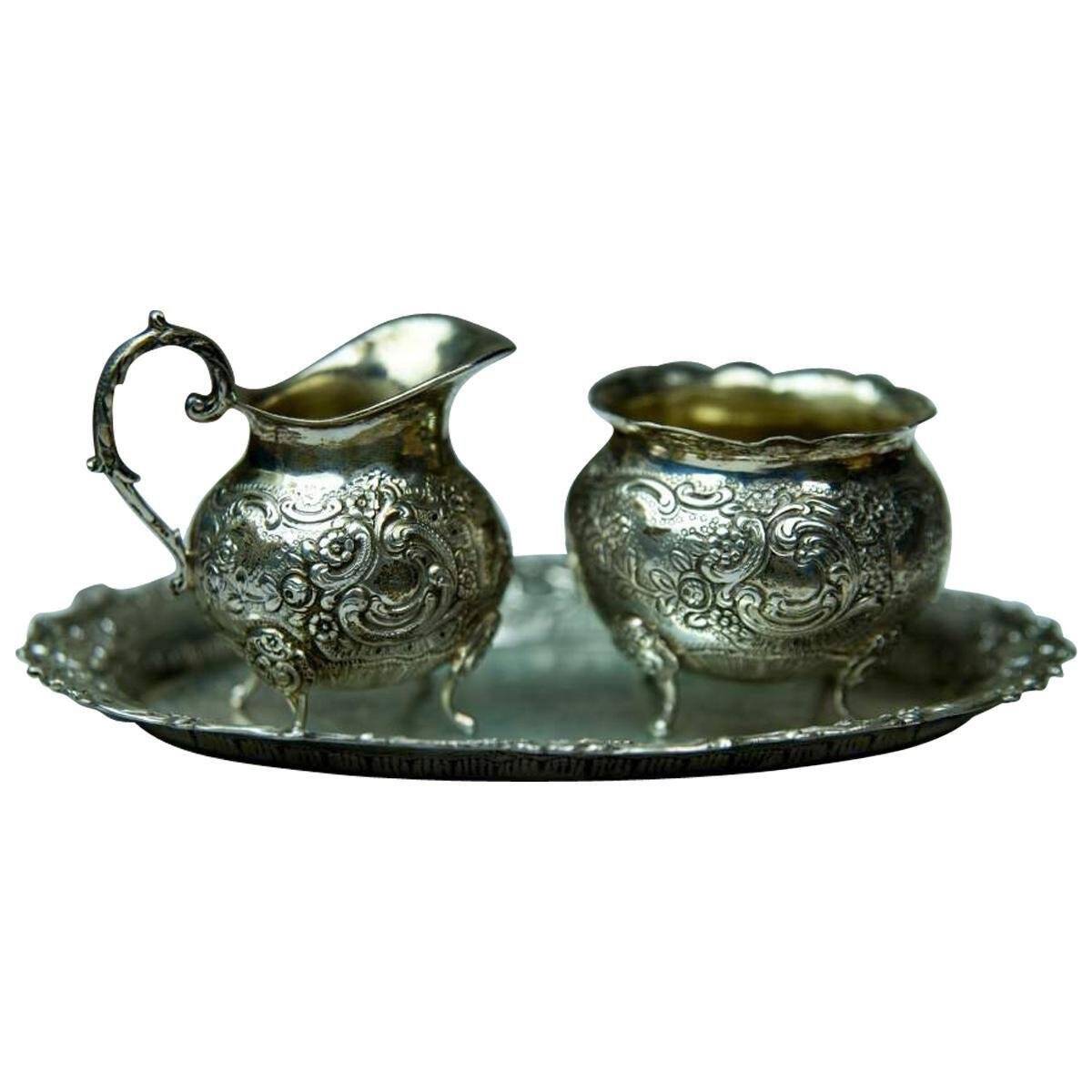 Vintage Silver Vessels, 1950s, Set of 3