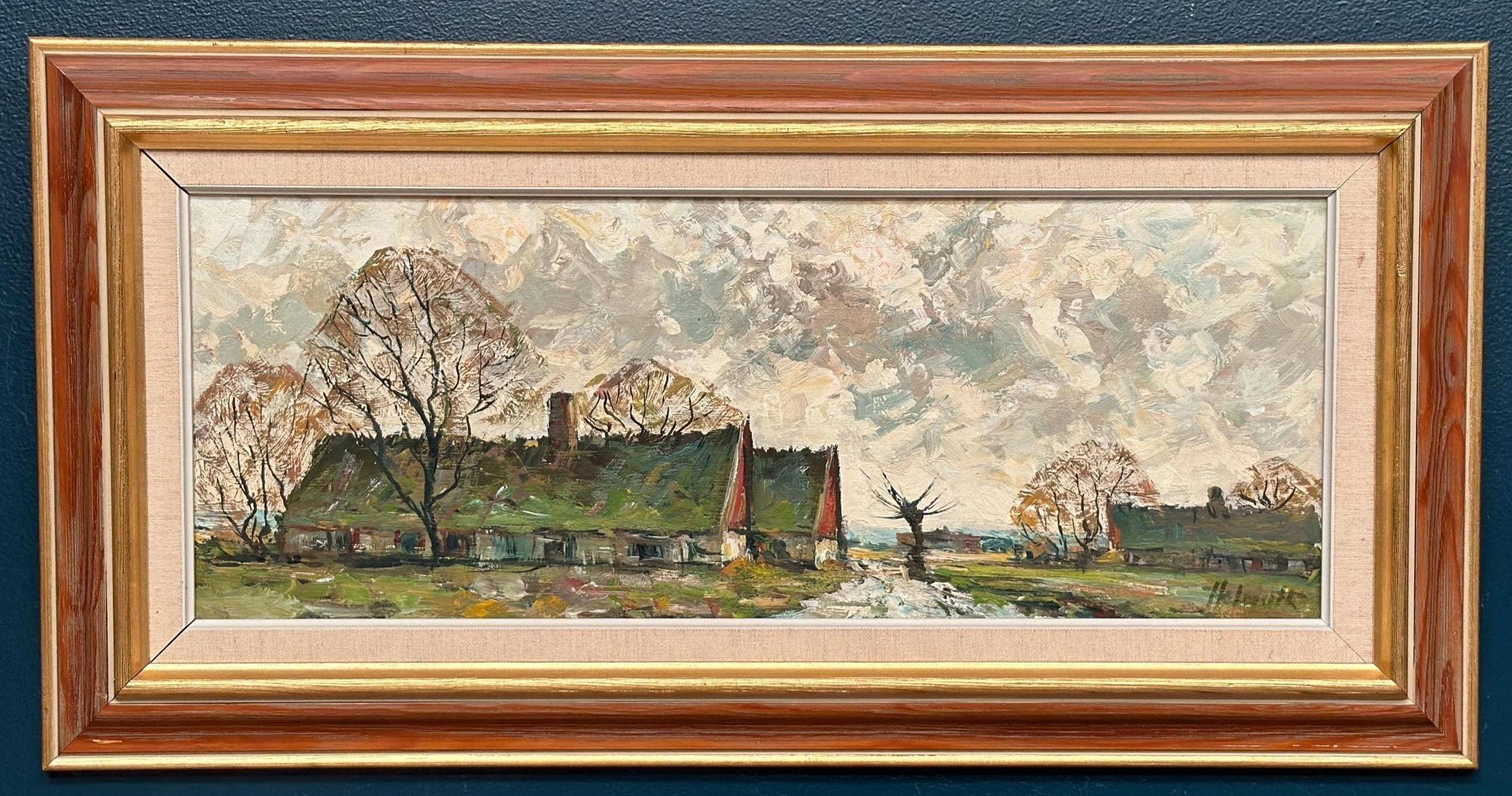 Huile sur toile scandinave – « Campagne » par Holmult