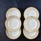 Set of 6 fine Limoges porcelain dinner plates, decorated with gold