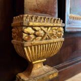 Italian Empire Mahogany and Parcel Gilt Console with Mirror and Carrara Marble Top, Late 18th Century