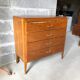 Vintage chest of drawers light oak compass feet
