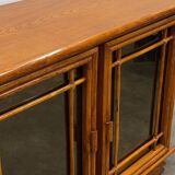 Vintage mirrored bamboo sideboard by Maugrion for Roche Bobois, 1970s. France