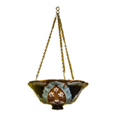 French art nouveau majolica hanging flower pot, early 20th century