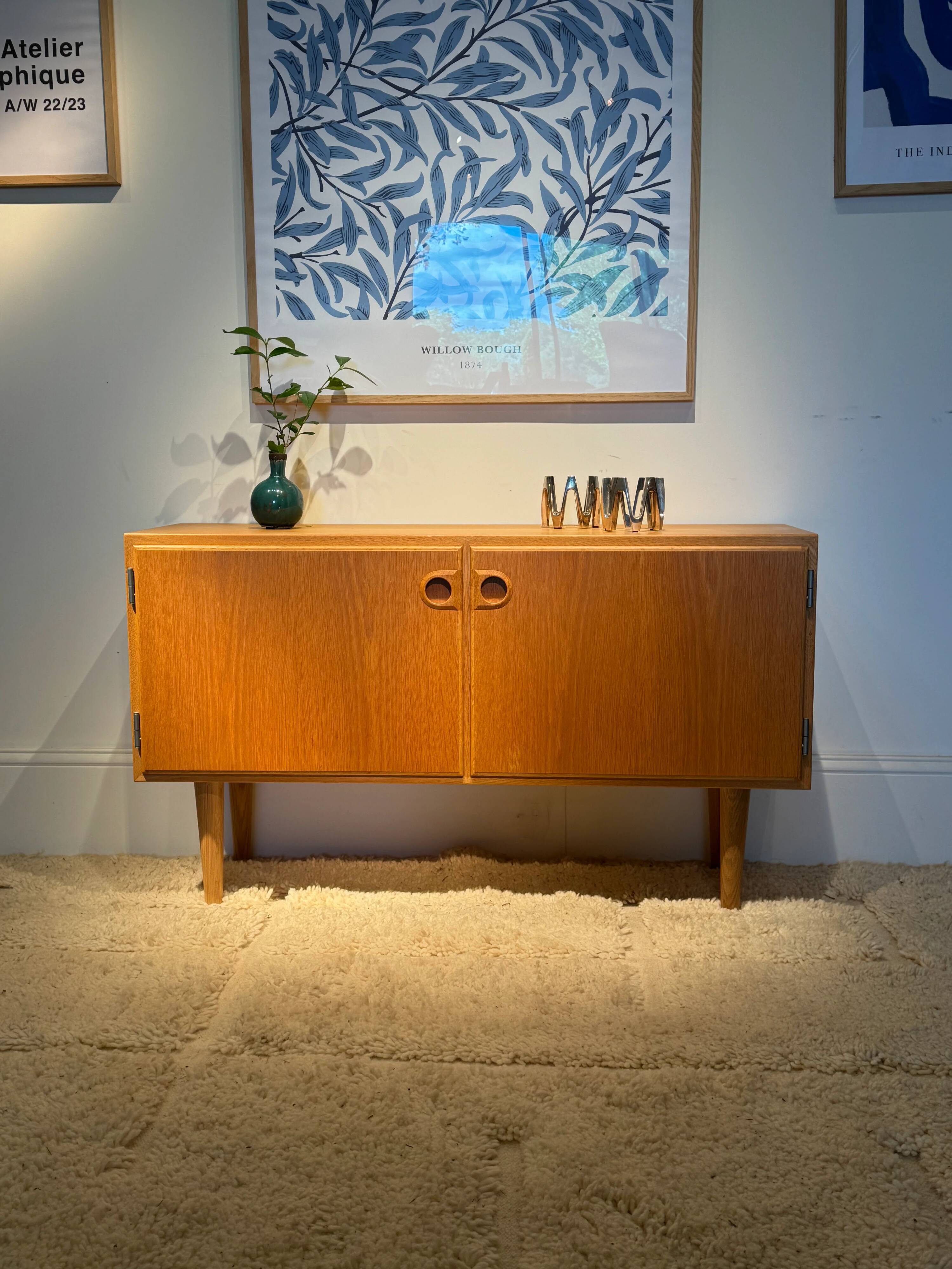 Vintage Scandinavian buffet in golden oak "Thyra"