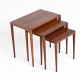 Severin Hansen nesting tables in rosewood Haslev Denmark 1960