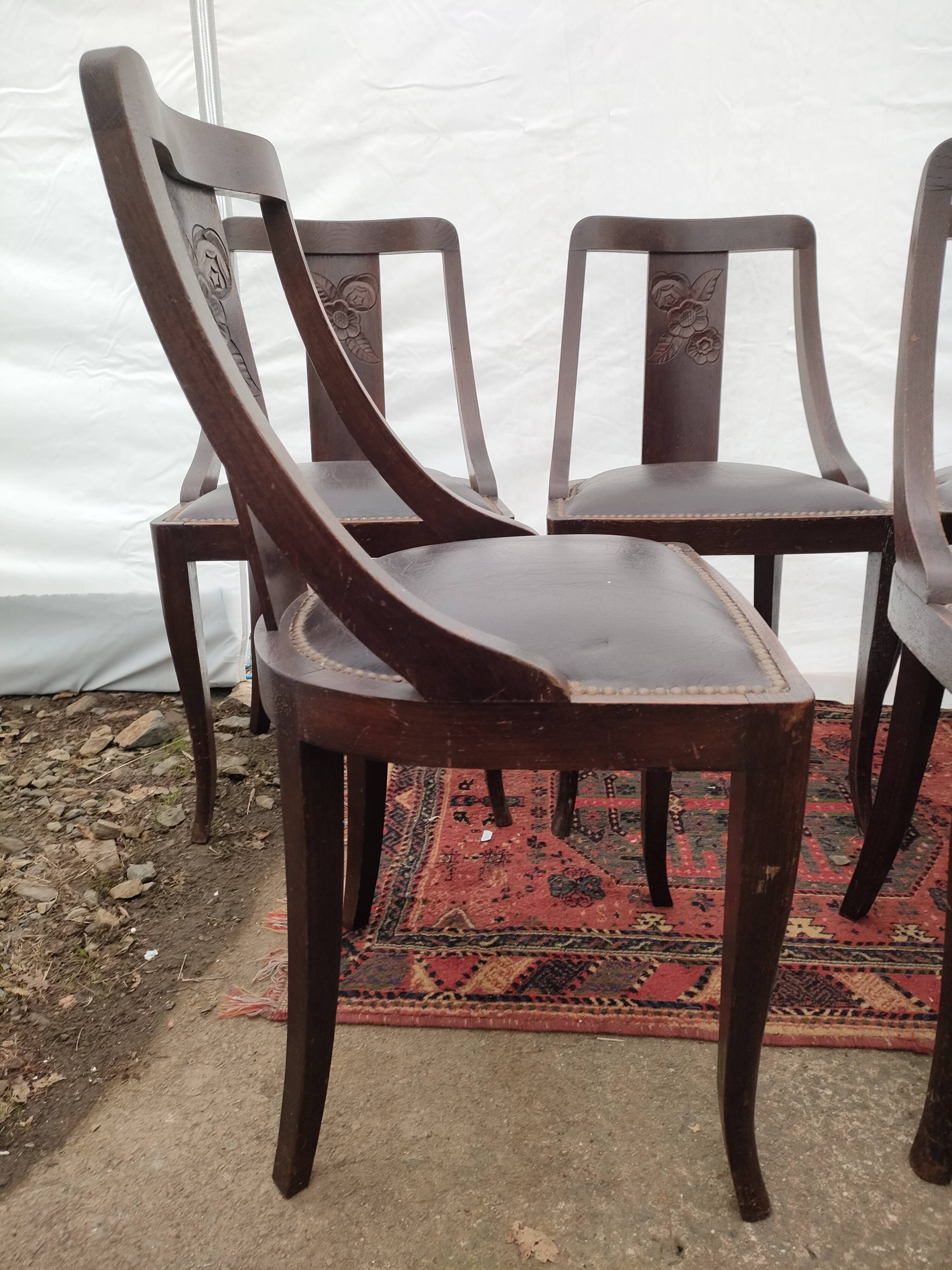 6 art deco period dining chairs