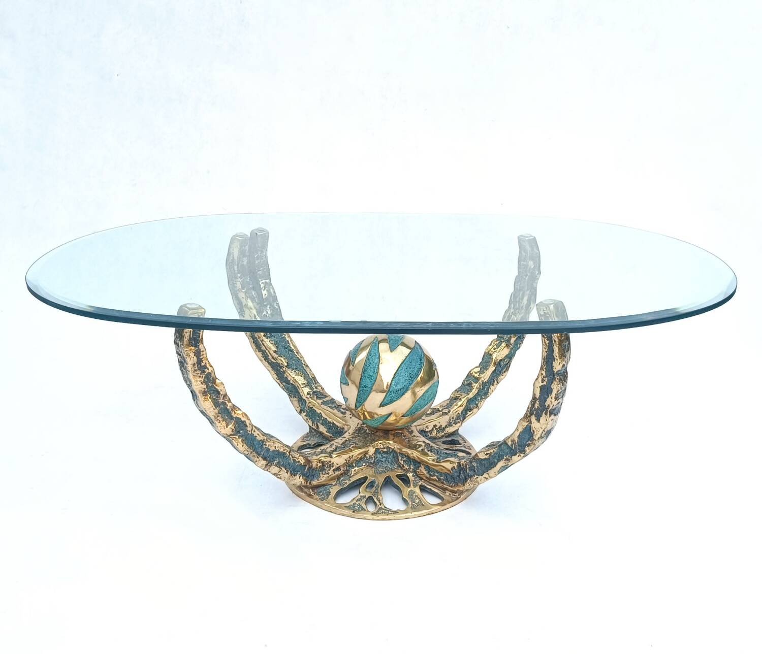 Table basse sculpturale vintage Octo par Henri Fernandez