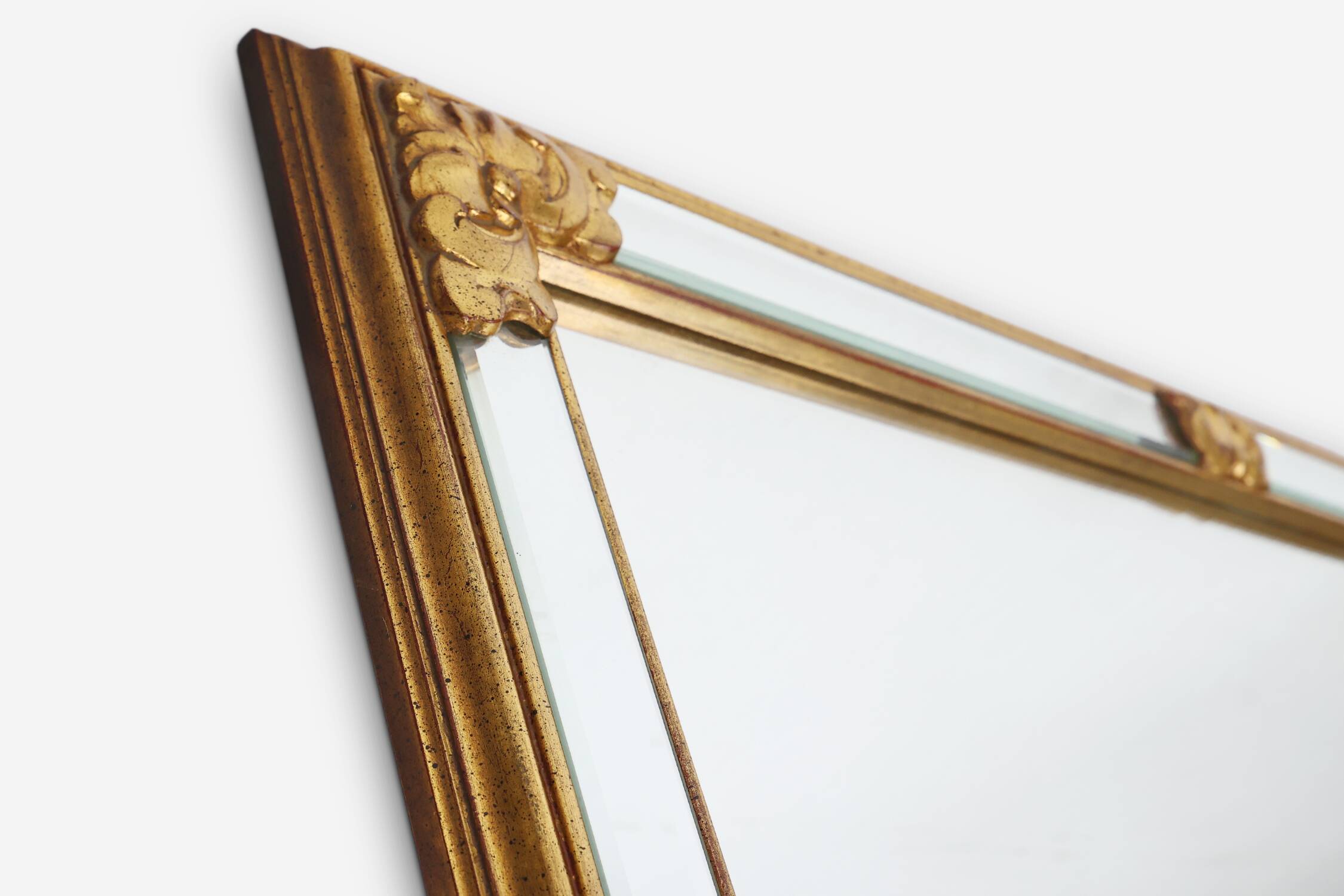 Large 20th century decorative Vintage gilded mirror, Belgium