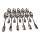 11 silver-plated teaspoons by Christofle, Cluny pattern, striped