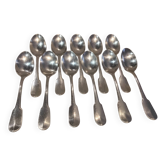 11 silver-plated teaspoons by Christofle, Cluny pattern, striped