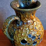 Vintage ceramic pitcher Fat Lava foams glaciers LE CYCLOPE, Annecy