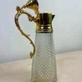 Crystal ewer with diamond tip and gilded metal - decanter - Italy 1930 - Art Deco