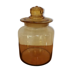 Pot en verre ambré clair vintage