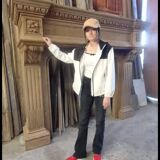 19th-century oak castle fireplace