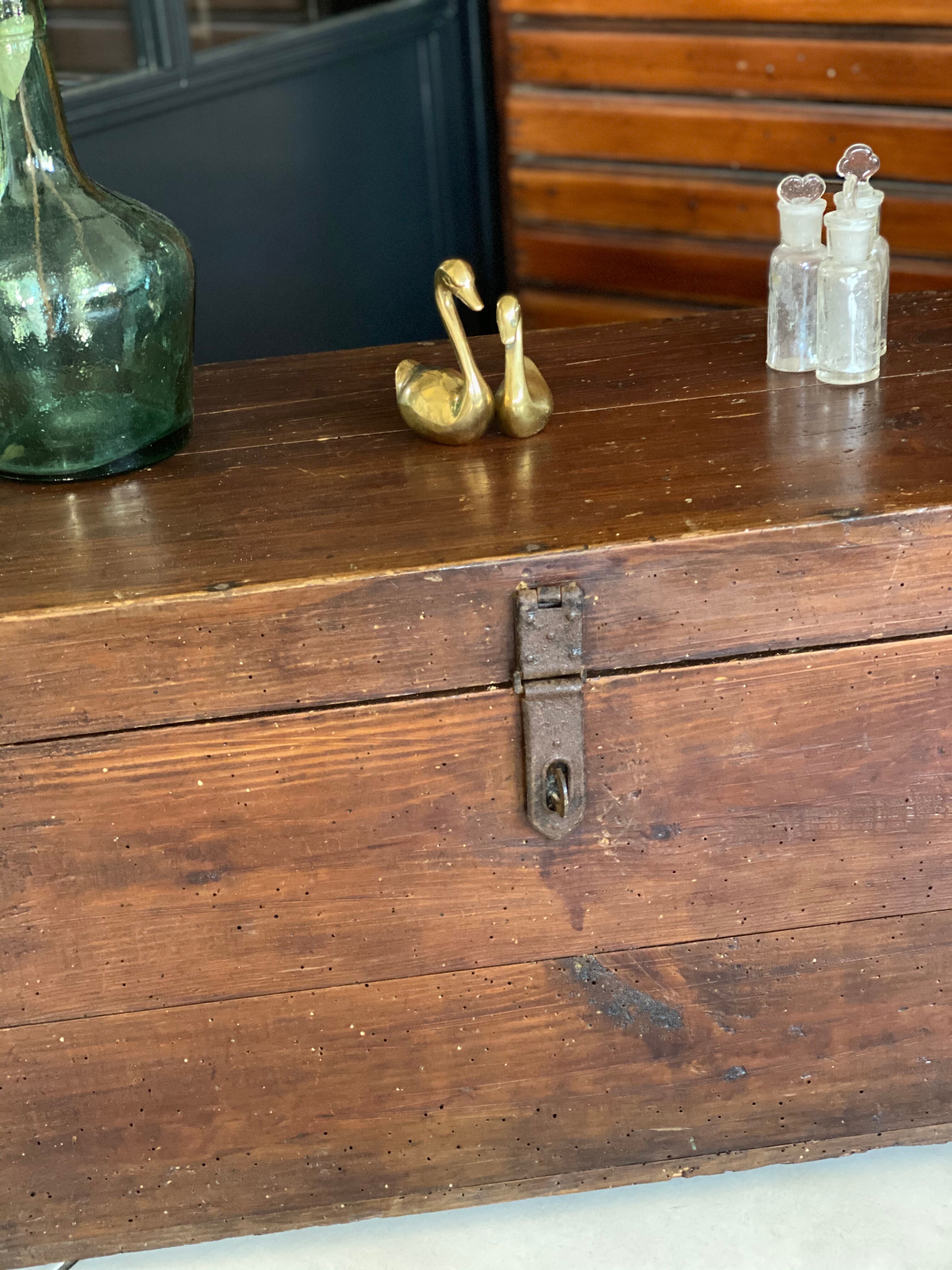 Old vintage wooden chest
