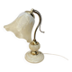 Vintage table lamp in alabaster and gilded brass, Spain.