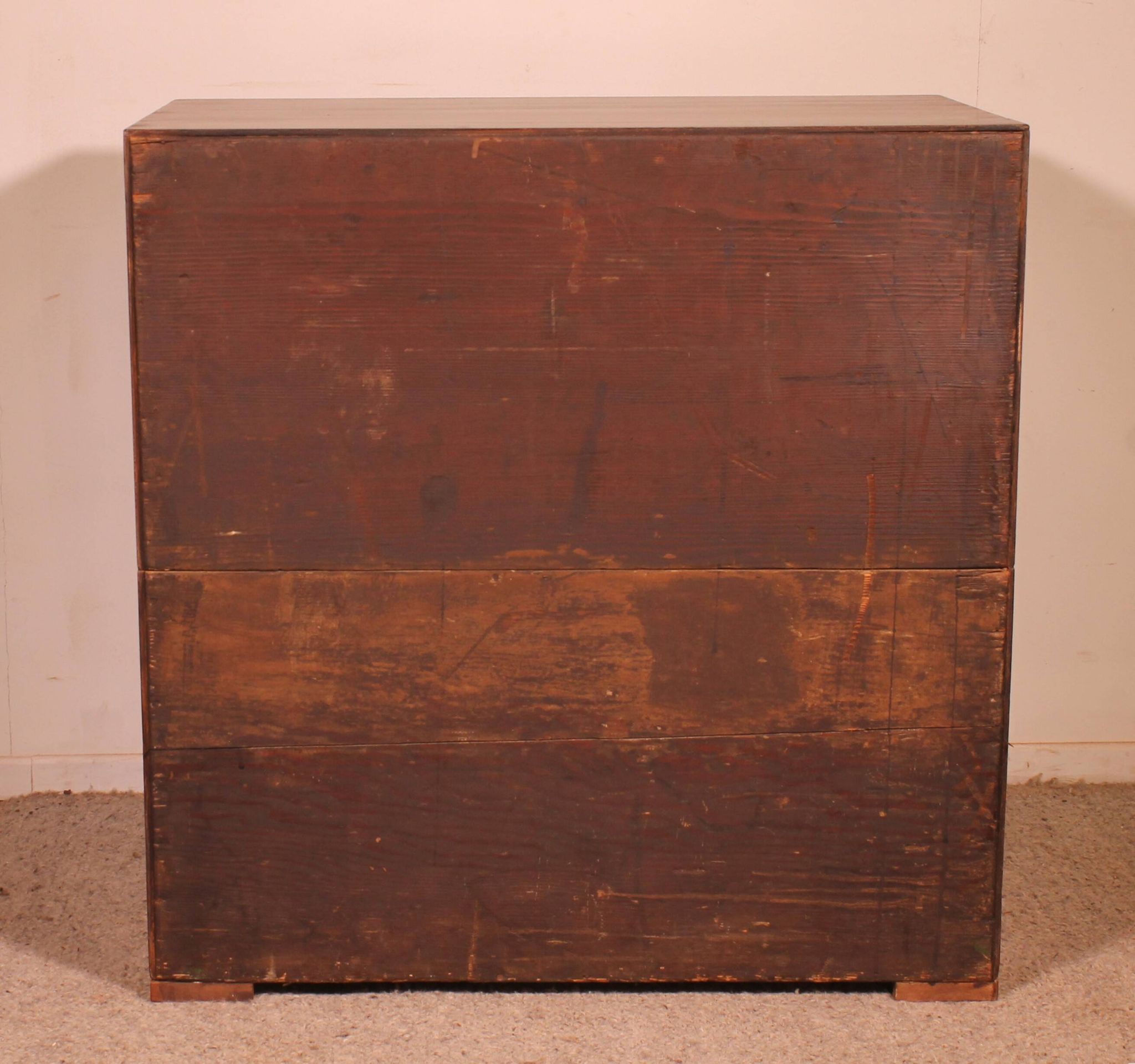 Military or Naval Chest of Drawers in Mahogany - 19th Century
