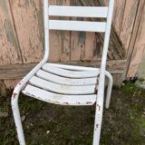 Duo of vintage metal Tolix chairs