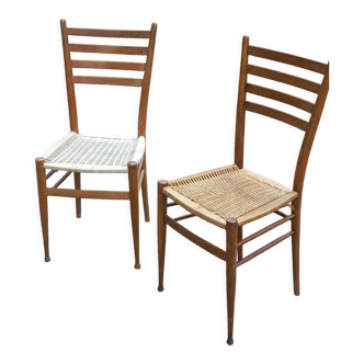 Pair of chairs from the 50s sitting rope