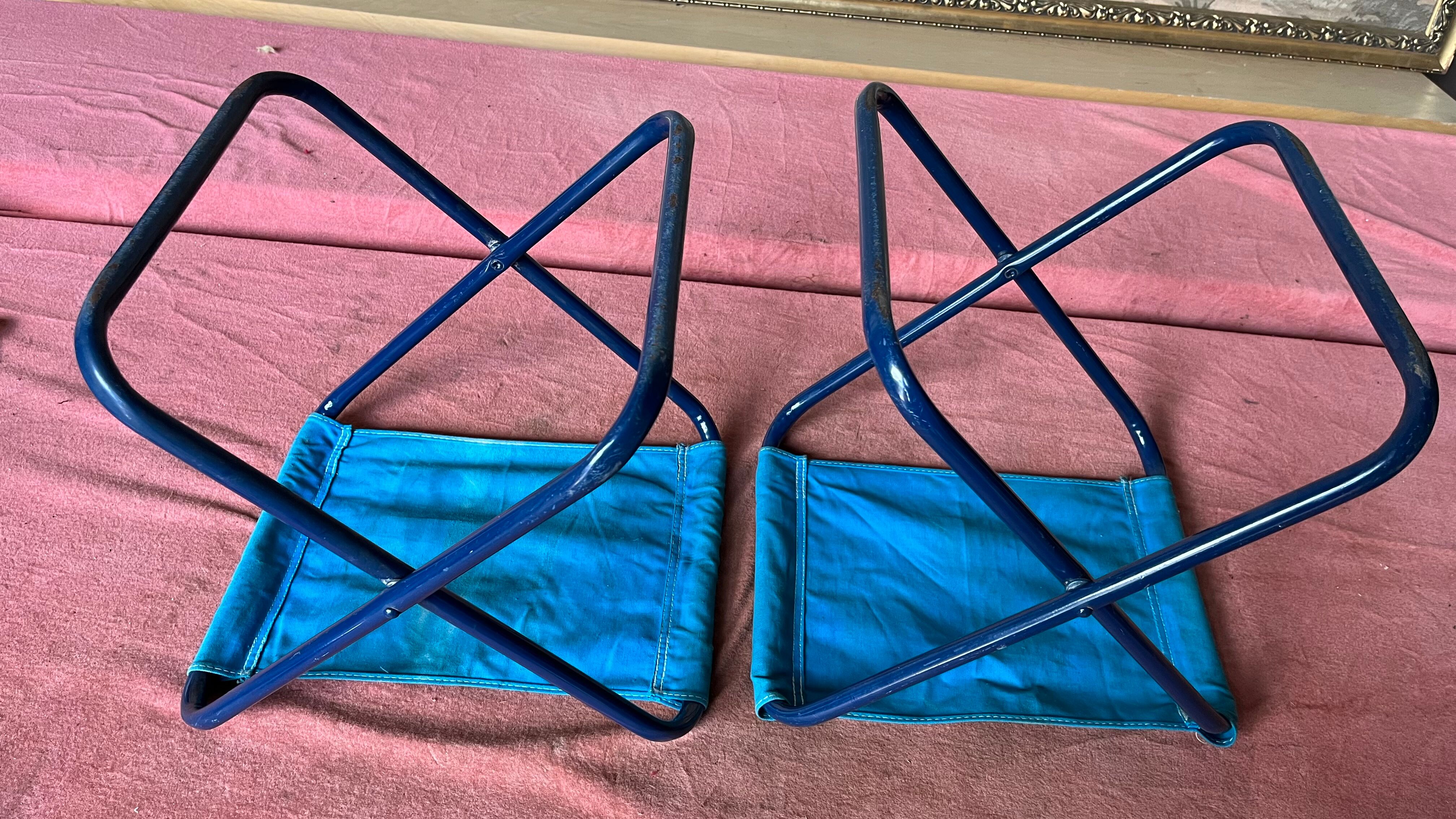 Pair of vintage canvas seats