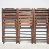 Lot 3 folding chairs wood