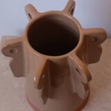 Handmade beige sculptural ceramic vase