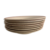Set of 8 hollow plates made of ancient red earthenware Digoin Sarreguemines