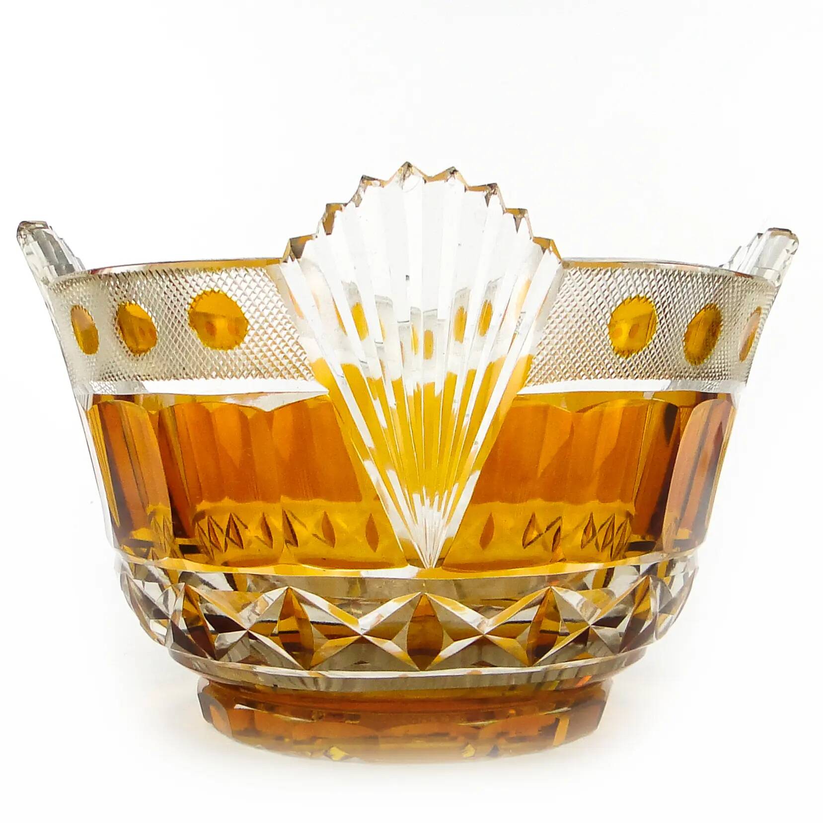 Mid-century modern fruit bowl, crystal, Poland, 1970s
