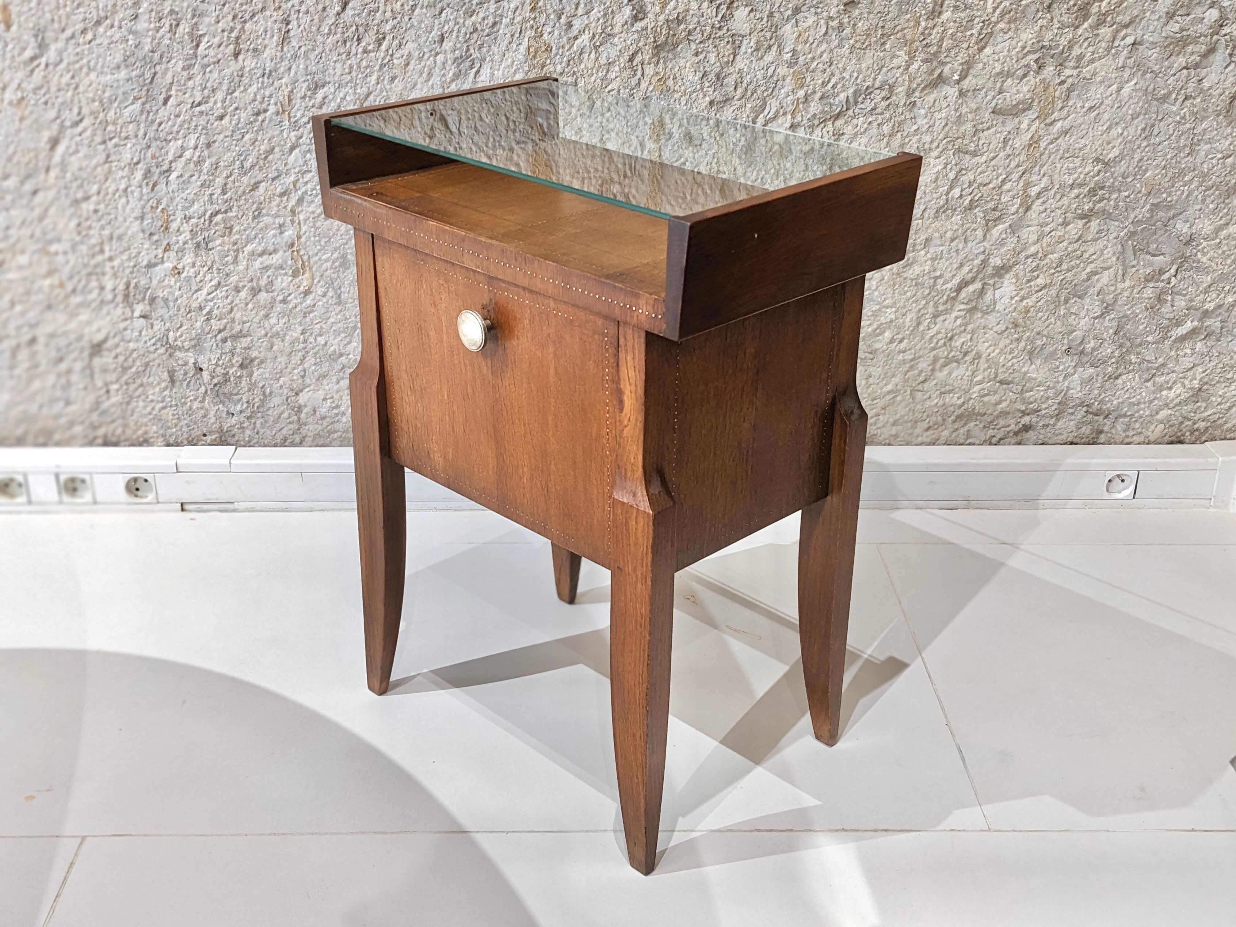 Walnut bedside table