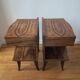 Pair of Art Deco bedside tables with flame veining, 1930s.