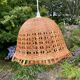 Suspension in rattan and vintage wicker bell shape