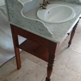 Toilet table on marble with cacker