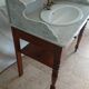 Toilet table on marble with cacker