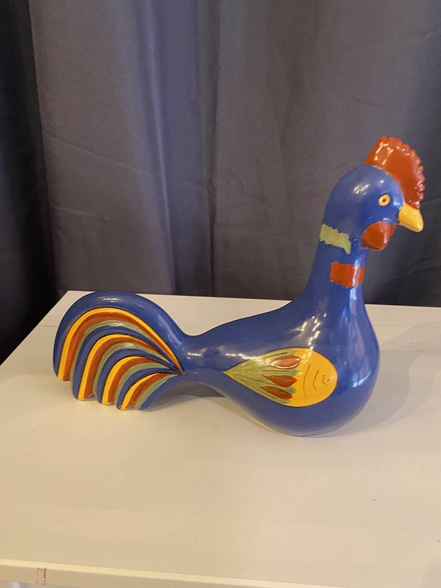 Coq en faïence peinte Henriot Quimper