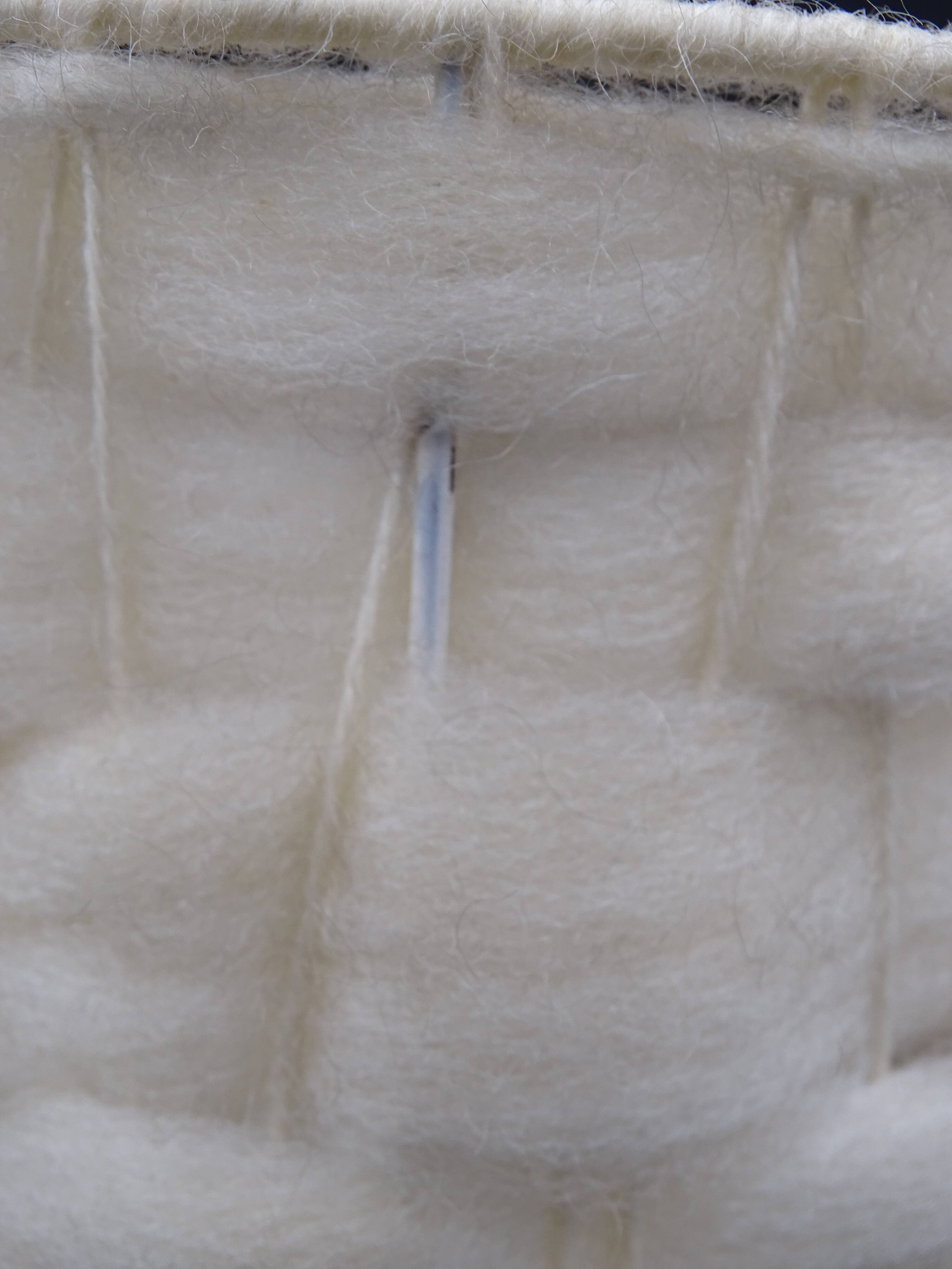 Pair of bedside lamps in stoneware and wool lampshades - Vintage around 1970